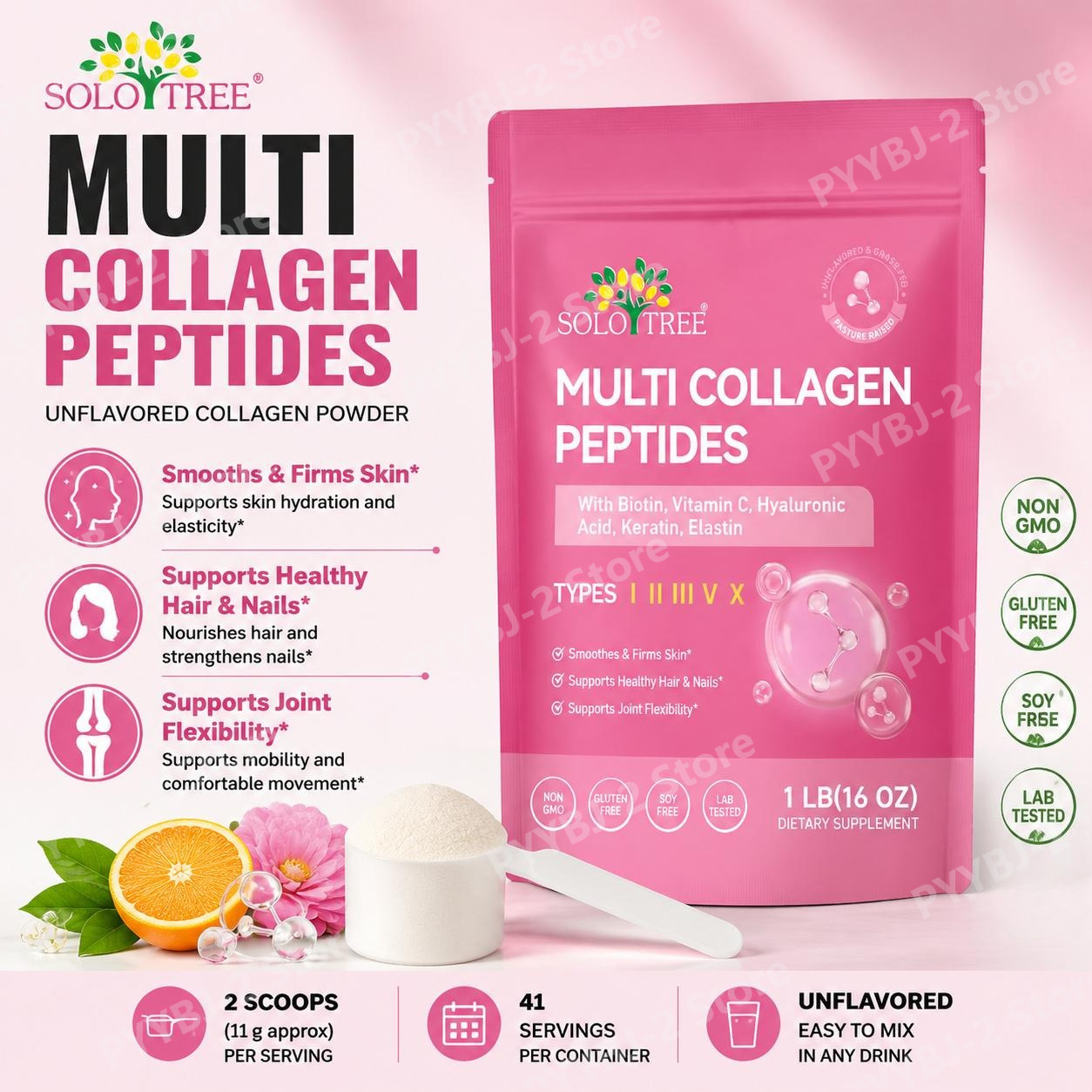 Vitamin C Powder - Pó de Peptídeos de Colágeno Múltiplo