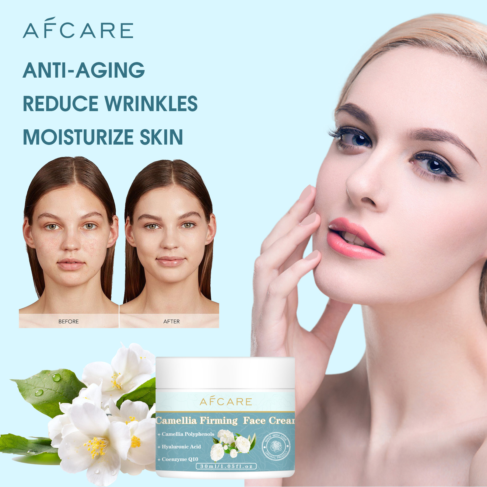 Coenzyme Q10 Cream - Camélia firmando creme facial anti rugas